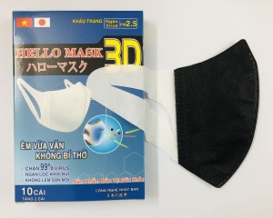 Khẩu Trang 3D Hello Mask - Japan ( Màu Đen)